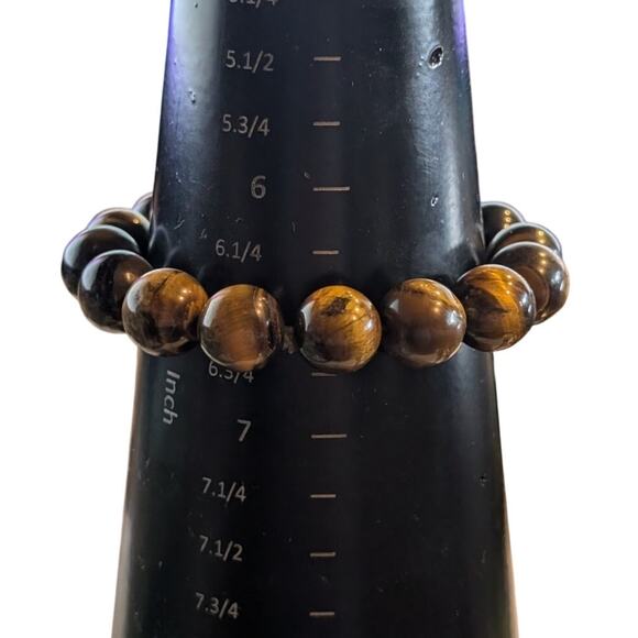 Lot of Three Stone Crystal Brown Pink Stretch Bracelets - Picture 4 of 4